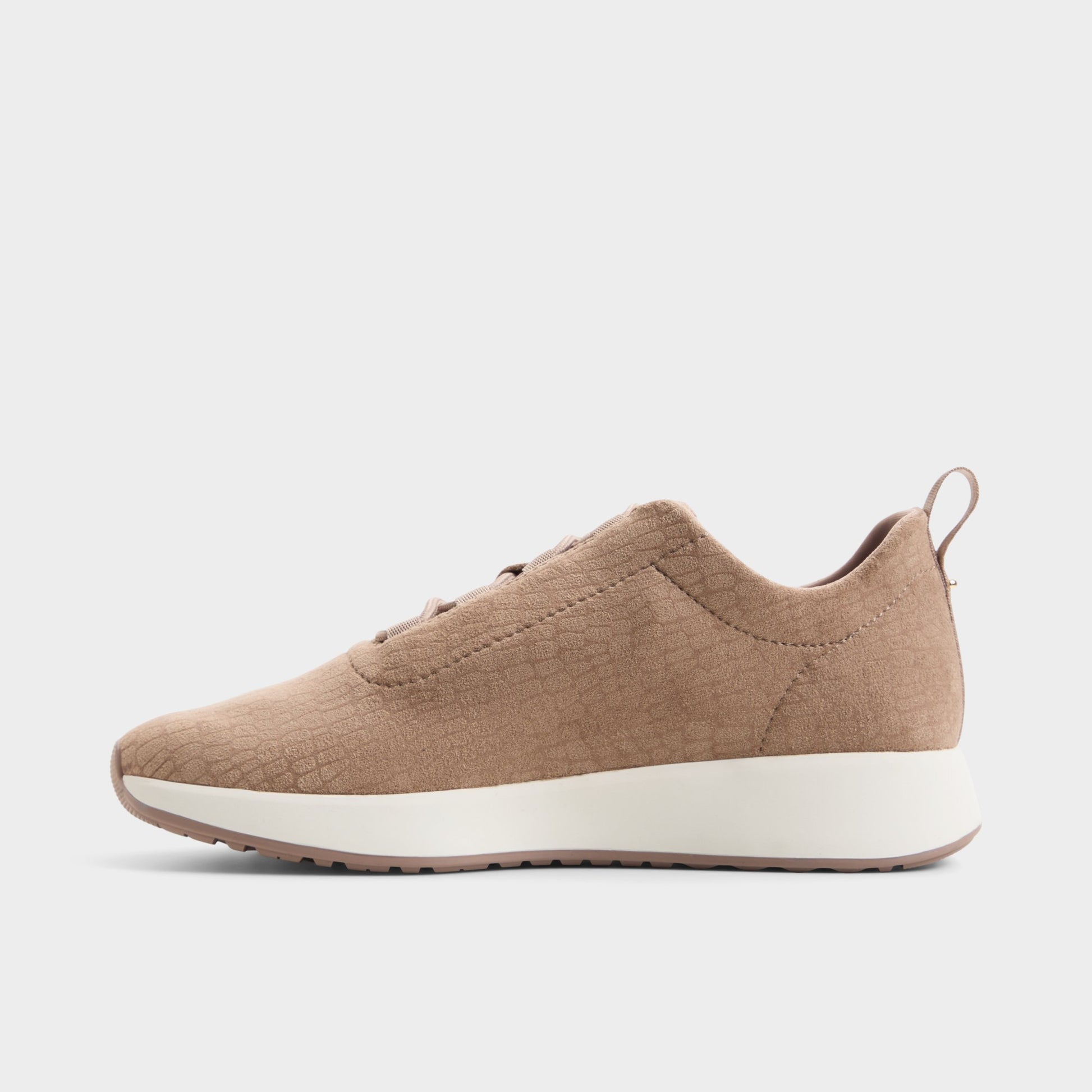 Side view of Taupe Brier Sneaker