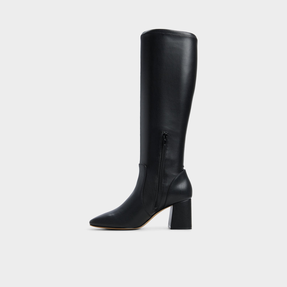 Vue latérale de Noir Yura Botte haute à talon bloc