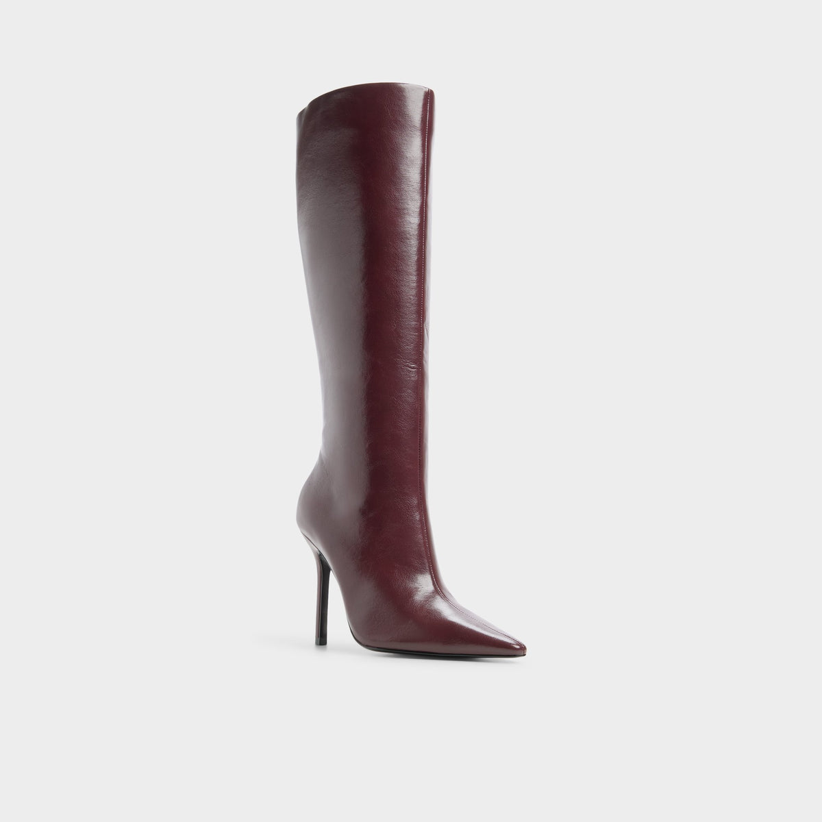Three-quarter angle of Bordo Ridlee Stiletto heel knee-high boot's front side