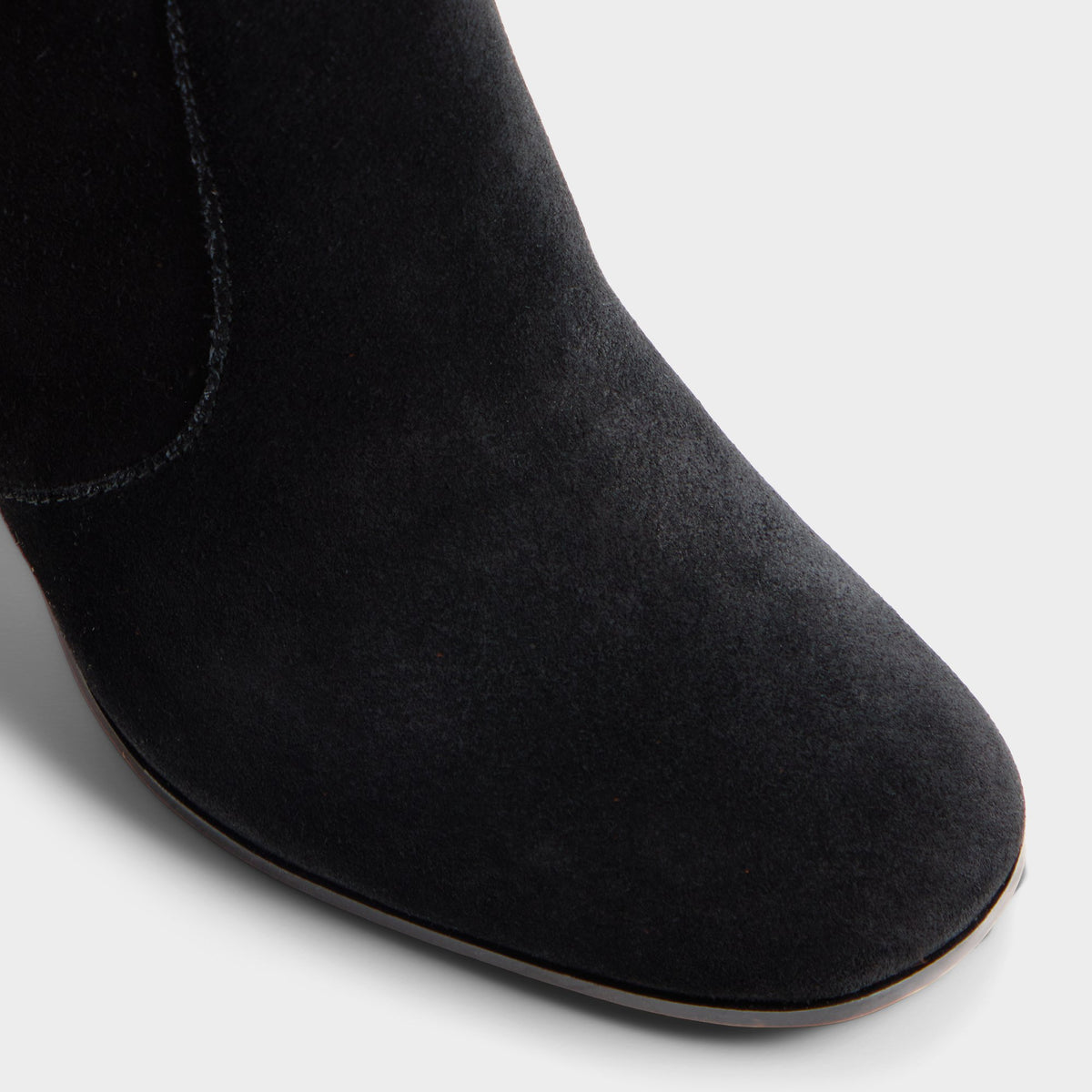 Close-up of the Black Seline Block heel knee-high boot