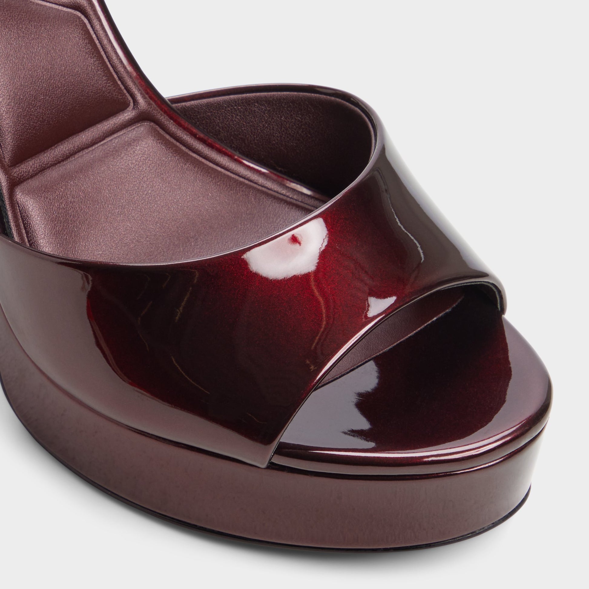 Close-up of the Dark brown Aydah Strappy heeled sandal