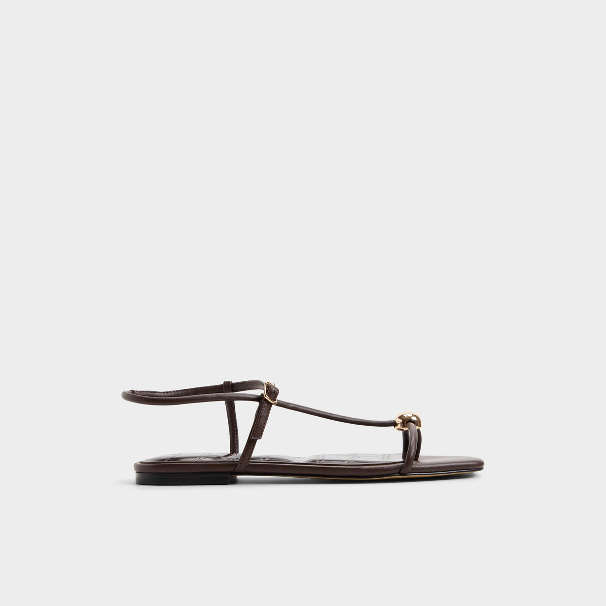 Main View of Dark brown Zaelle Strappy flat sandal for Womens