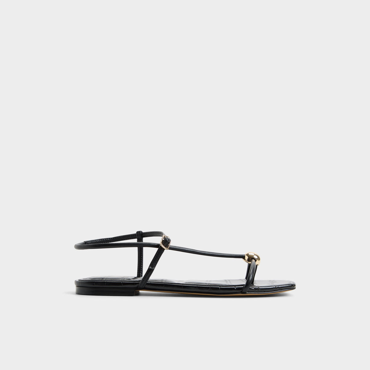 Main View of Black Zaelle Strappy flat sandal for Womens