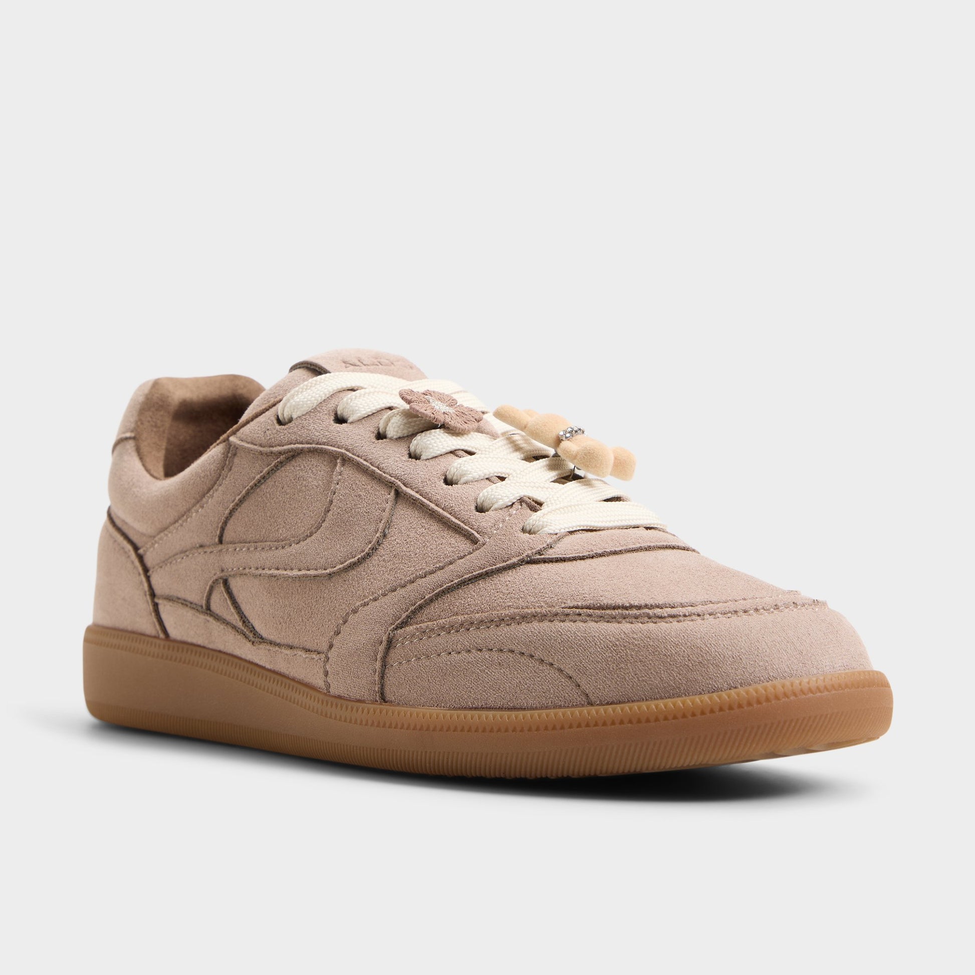Three-quarter angle of Taupe Kassis Sneaker's back side