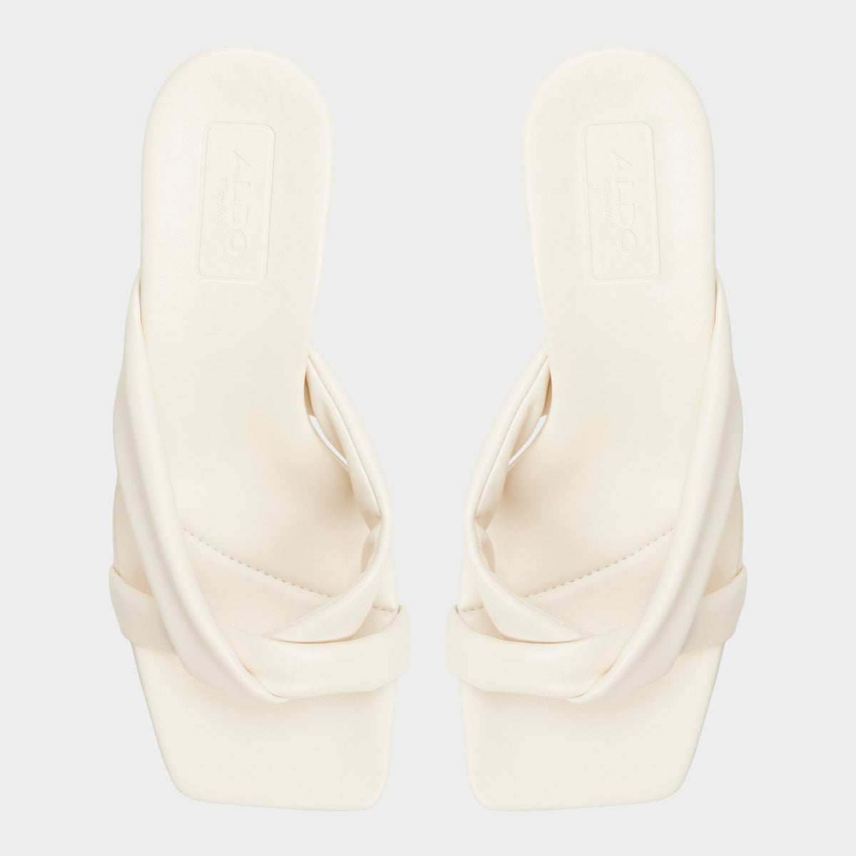 Top-down view of the Other white Zenna Heeled flip flop