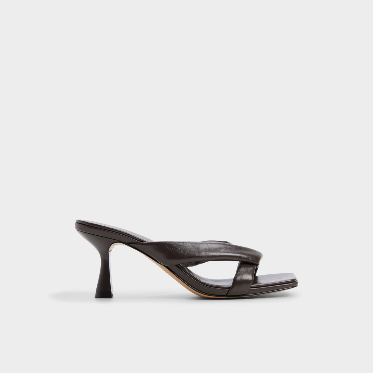 Main View of Dark brown Zenna Heeled flip flop for Womens