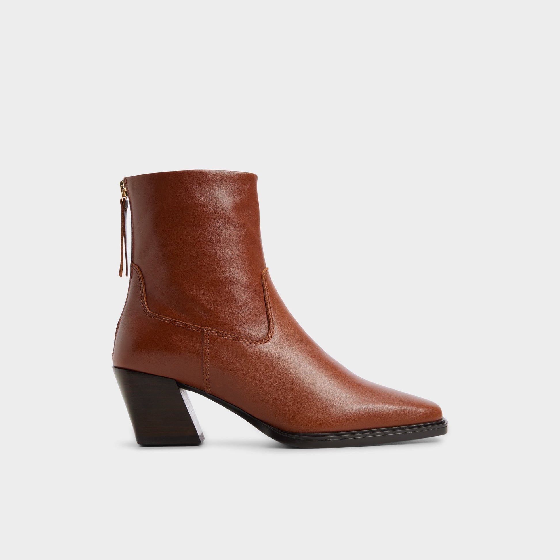 Main View of Medium brown Ybiraweth Block heel ankle boot for Womens