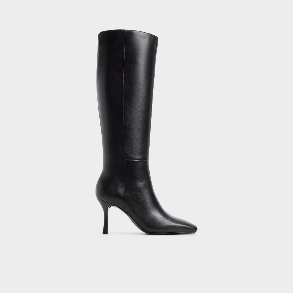 Main View of Black Purdie-wc Wide calf knee-high boot for Womens