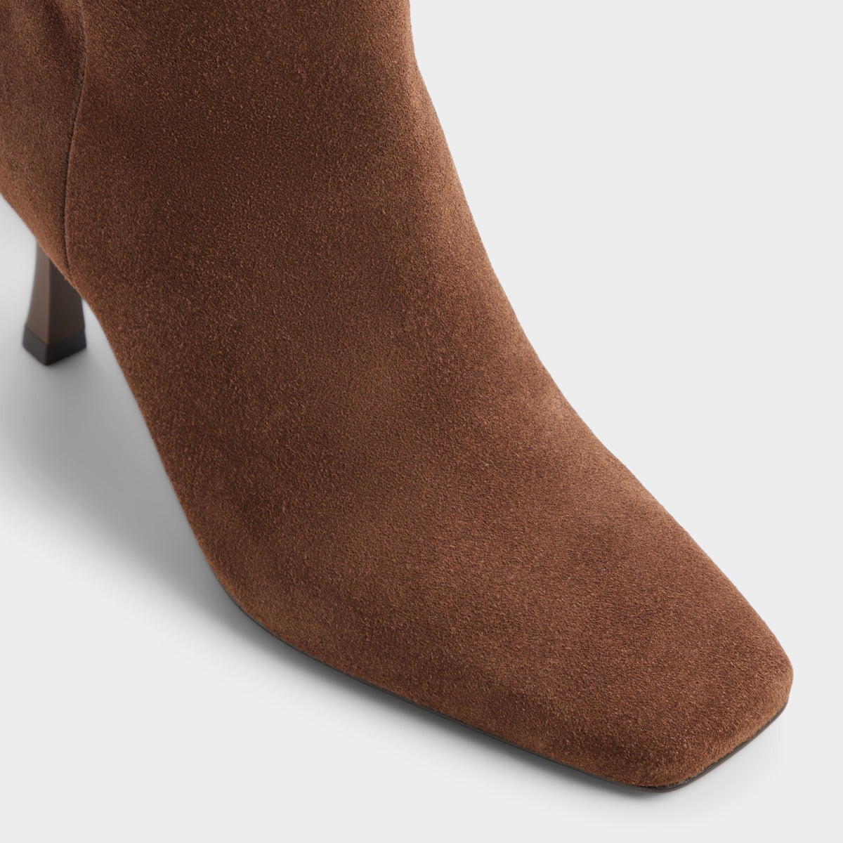 Three-quarter angle of Dark brown Purdie-wc Wide calf knee-high boot's front side