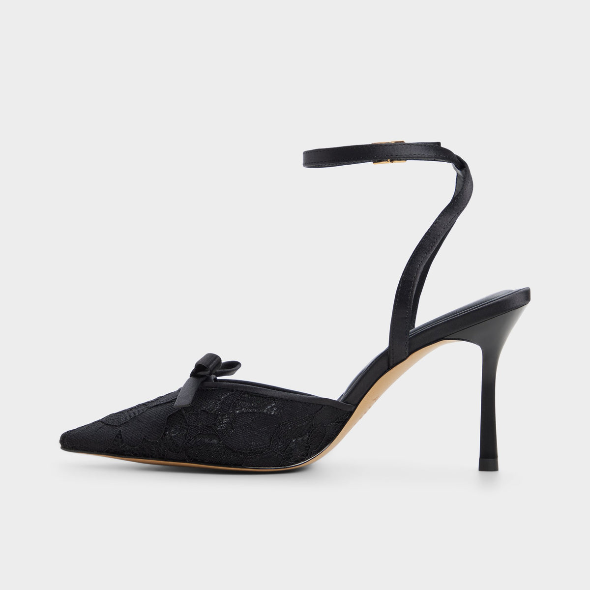Side view of Black Carmenn Slingback high heel