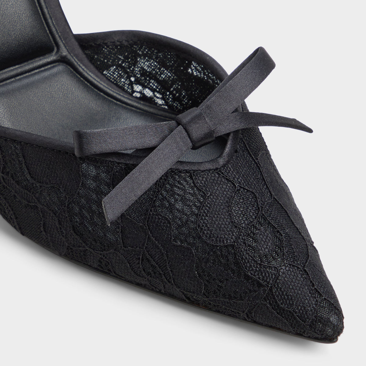 Close-up of the Black Carmenn Slingback high heel
