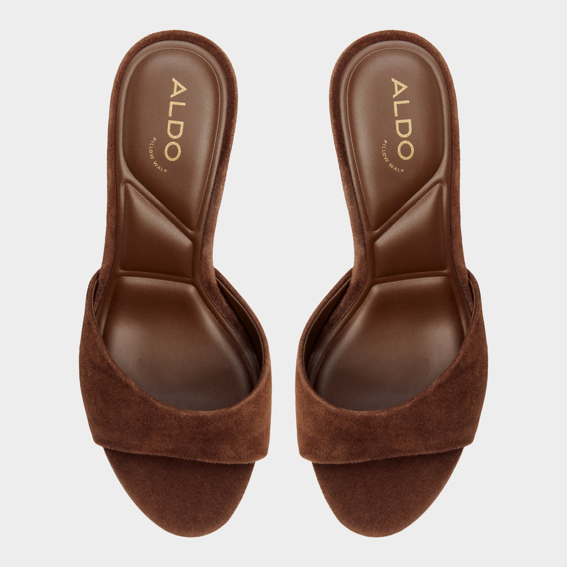 Top-down view of the Dark brown Annaberaen Heeled mule
