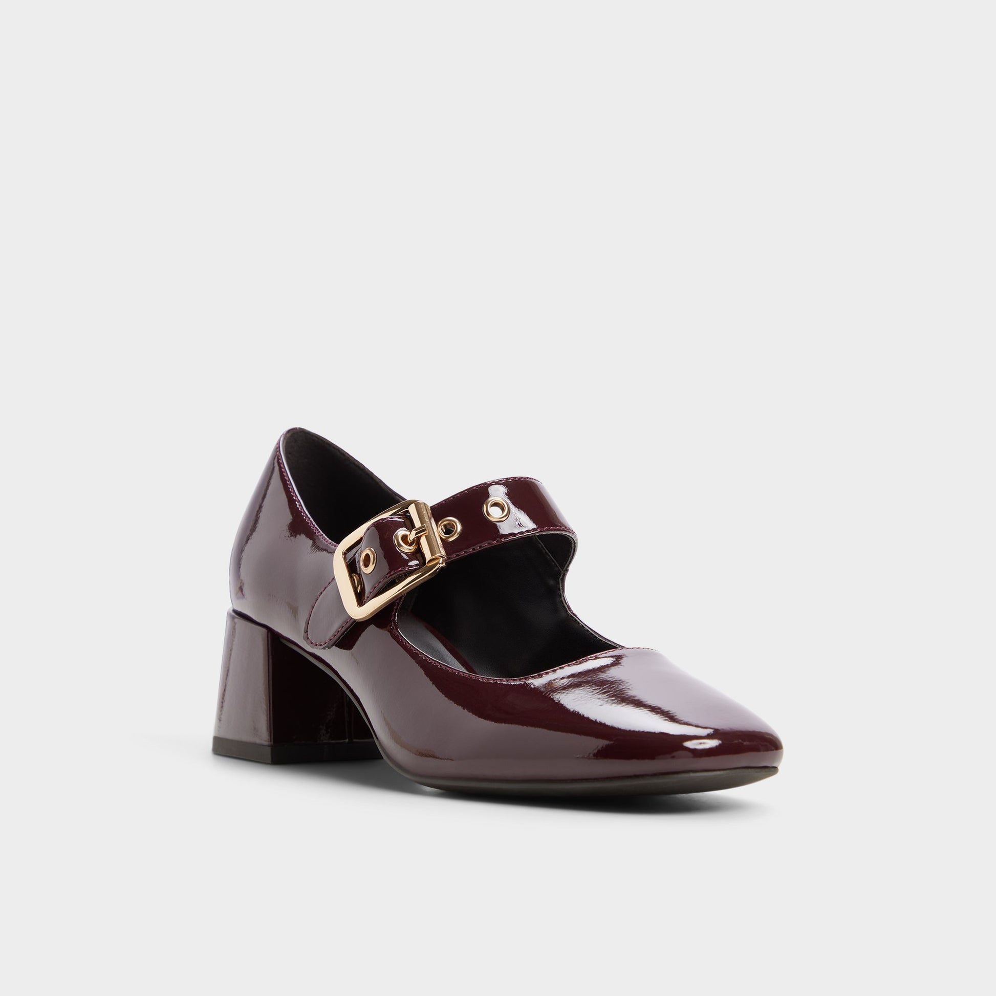 Three-quarter angle of Dark brown Baldemar Ballerina's front side