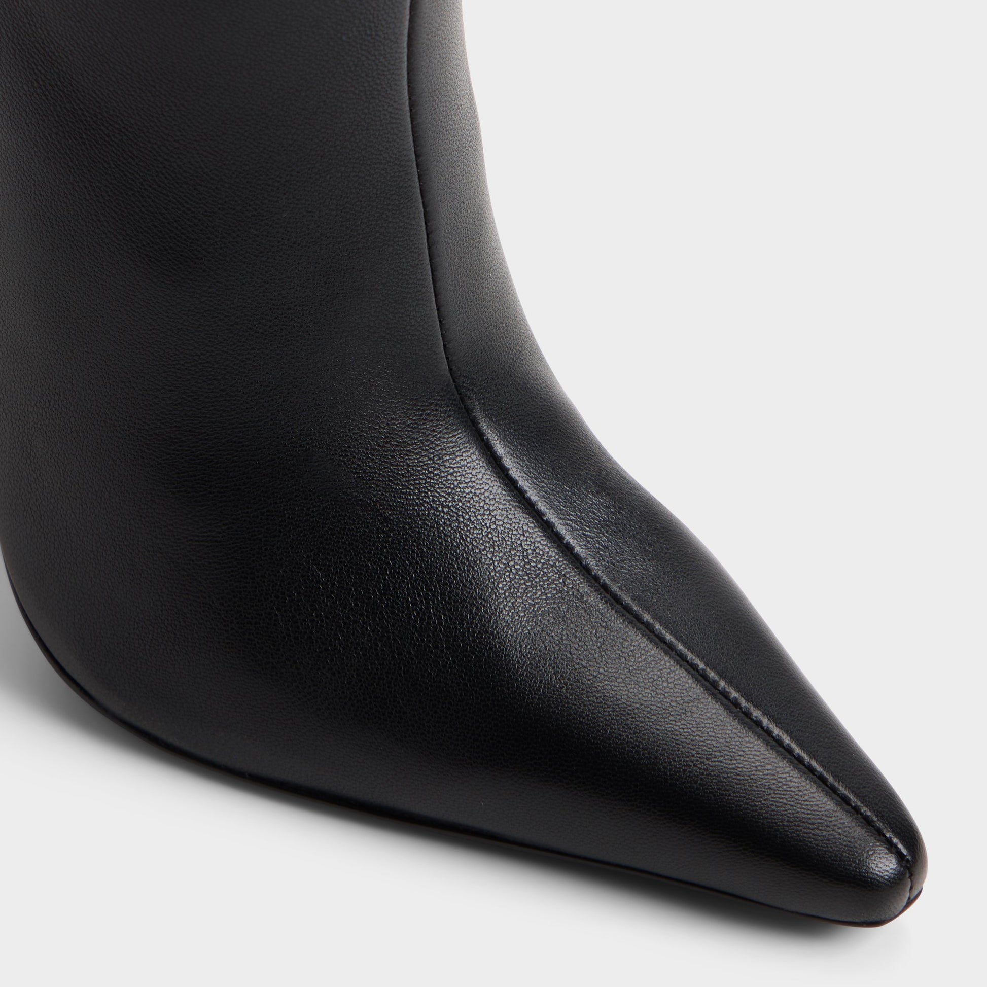 Close-up of the Black Ridlee-wc Stiletto heel knee-high boot