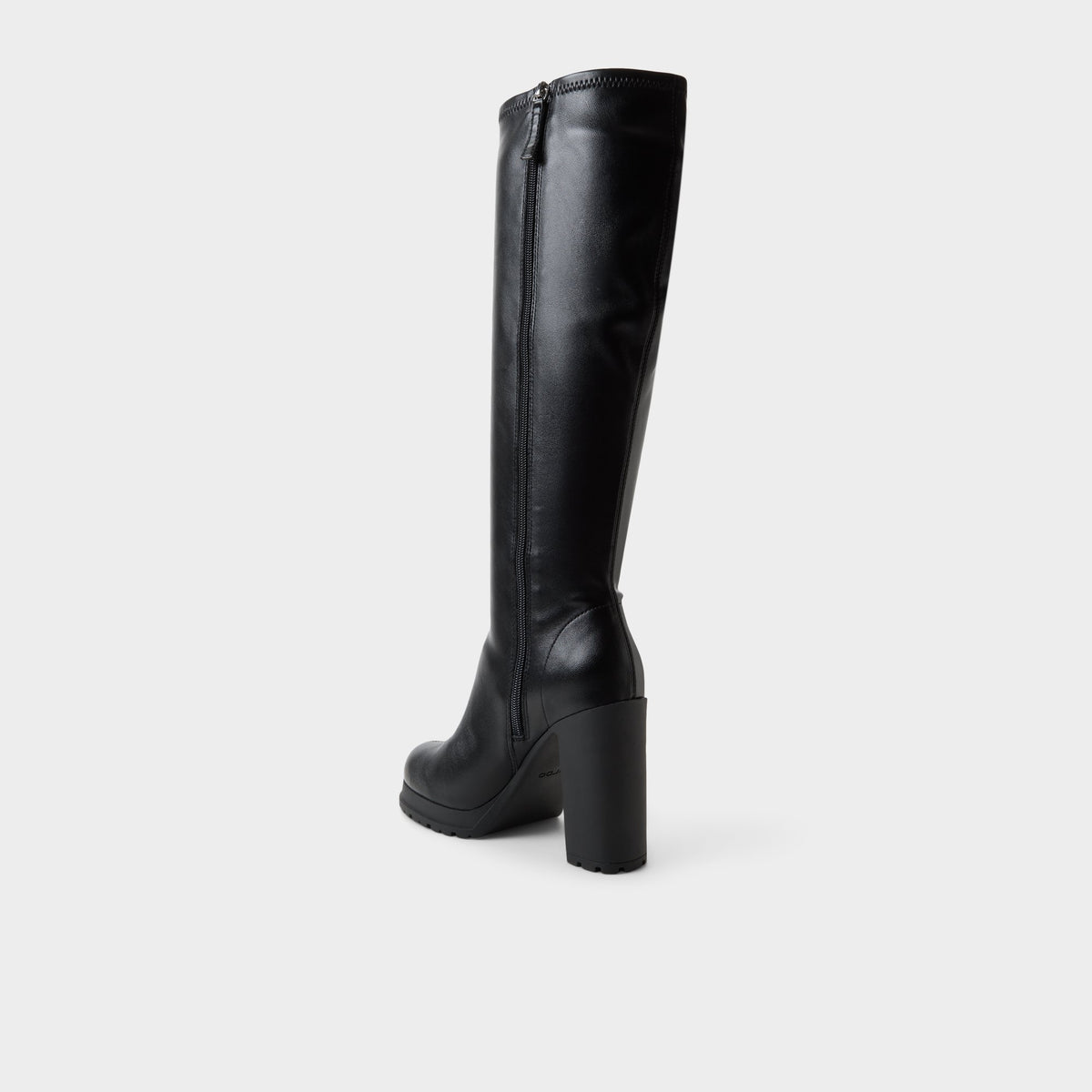 Vue latérale de Noir Boldette-wc Botte haute à mollet ample
