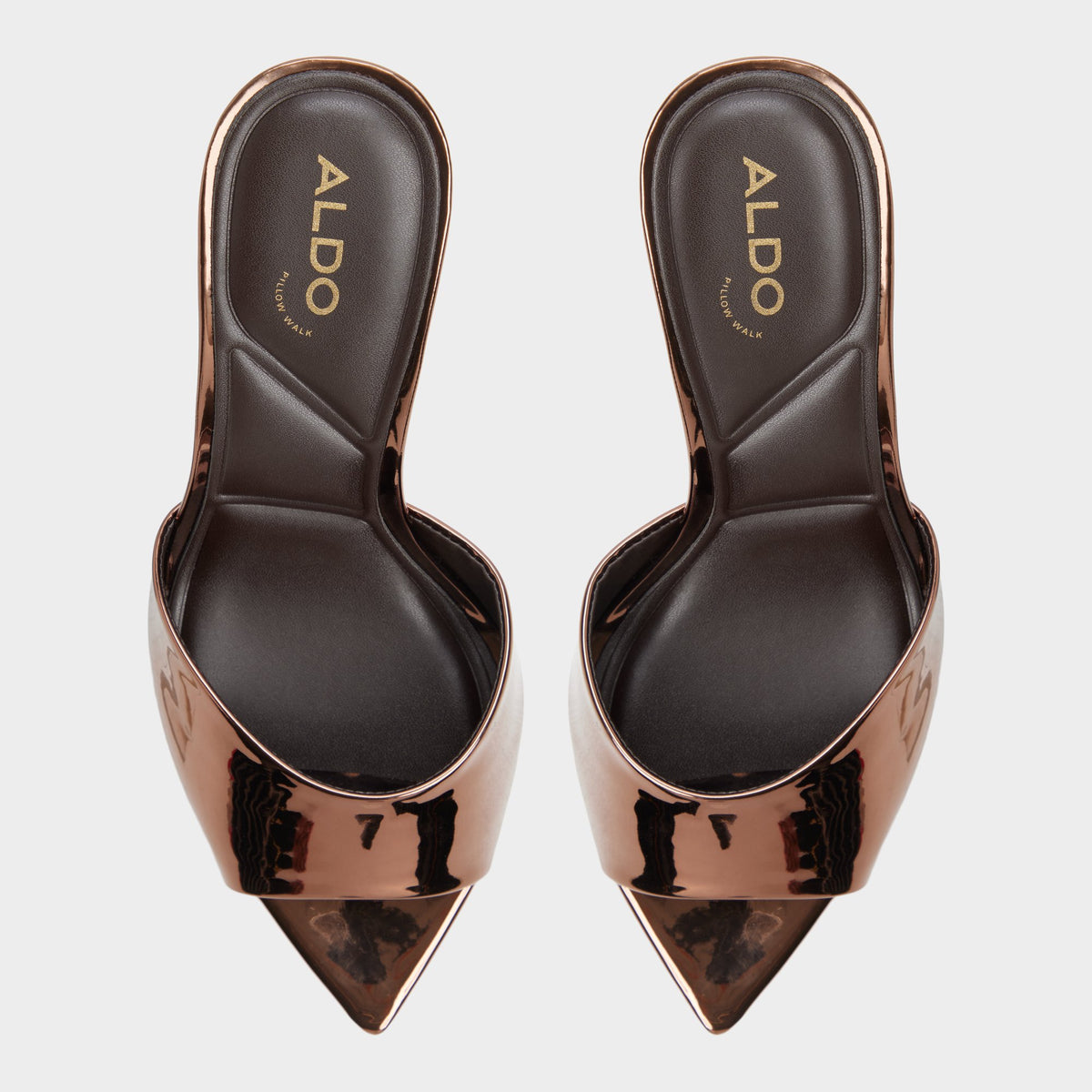 Top-down view of the Medium brown Anniebrilden Heeled mule