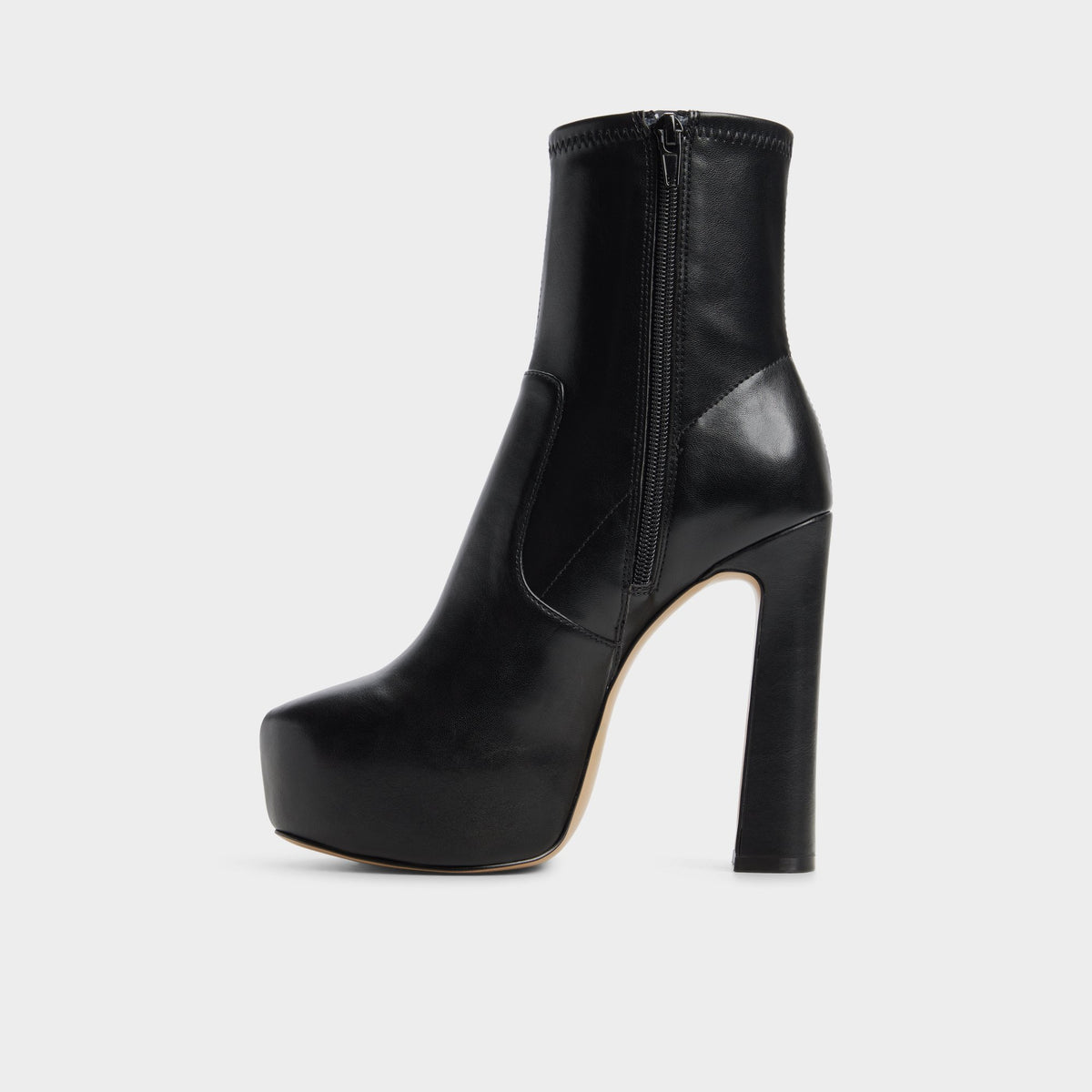 Side view of Black Atalie Platform ankle boot