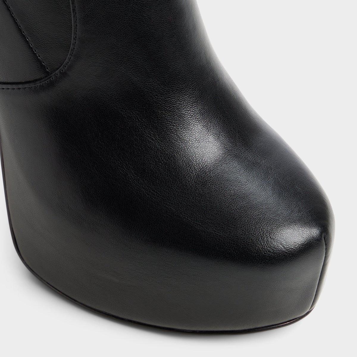 Close-up of the Black Atalie Platform ankle boot