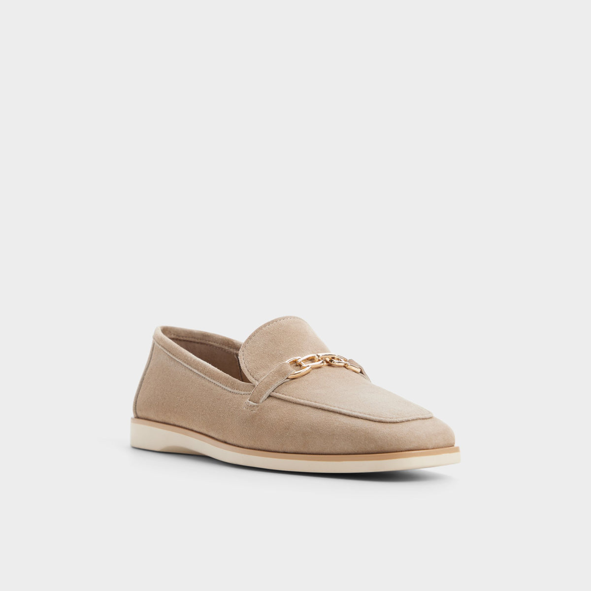 Three-quarter angle of Taupe Anneliese Lug sole Chelsea boot's front side
