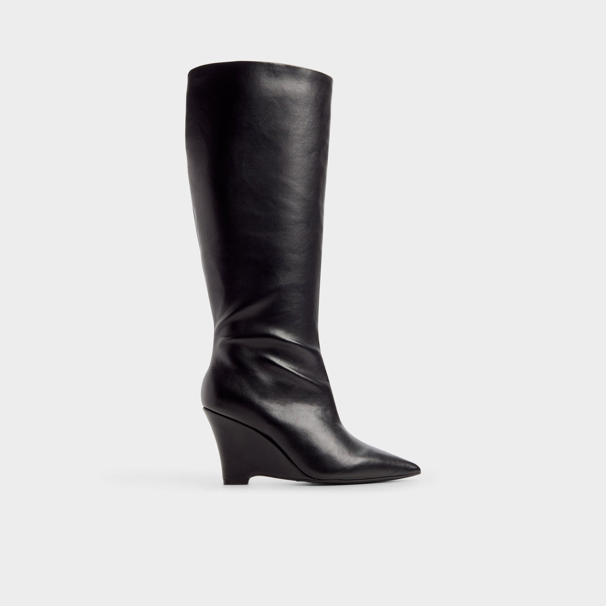 Main View of Black Zalya-wc Wide calf knee-high boot for Womens