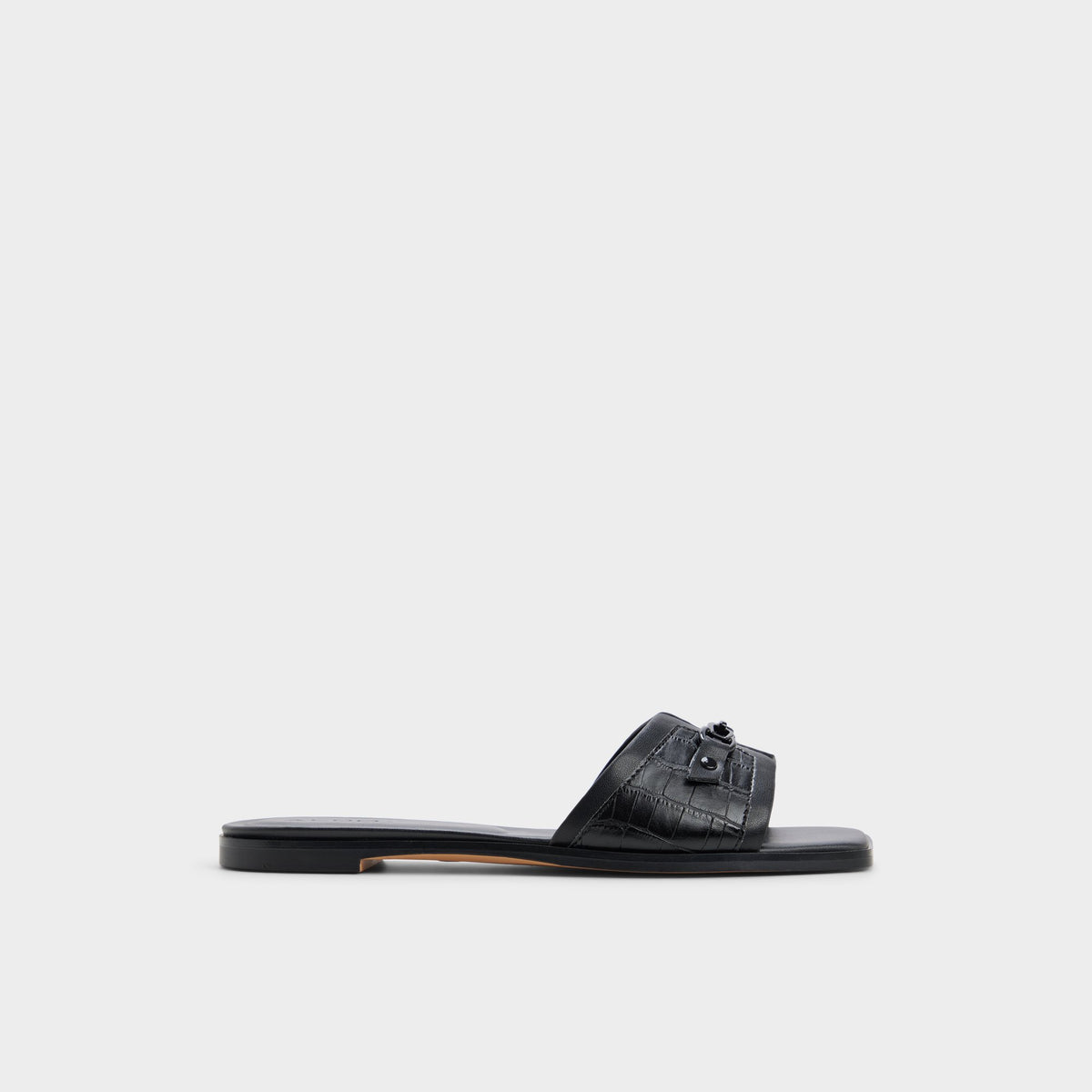 Main View of Black Alo Slide sandal for Womens