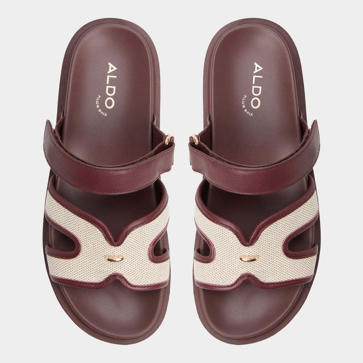 Top-down view of the Bordo Marys Footbed sandal