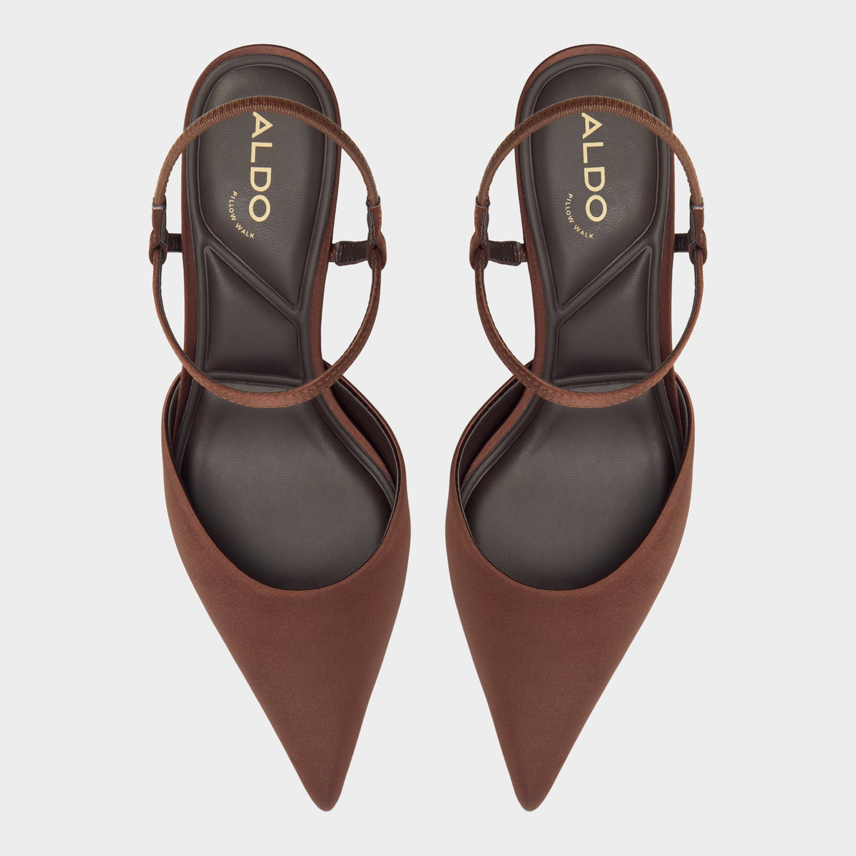 Top-down view of the Dark brown Jasmynee Strappy heeled shoe