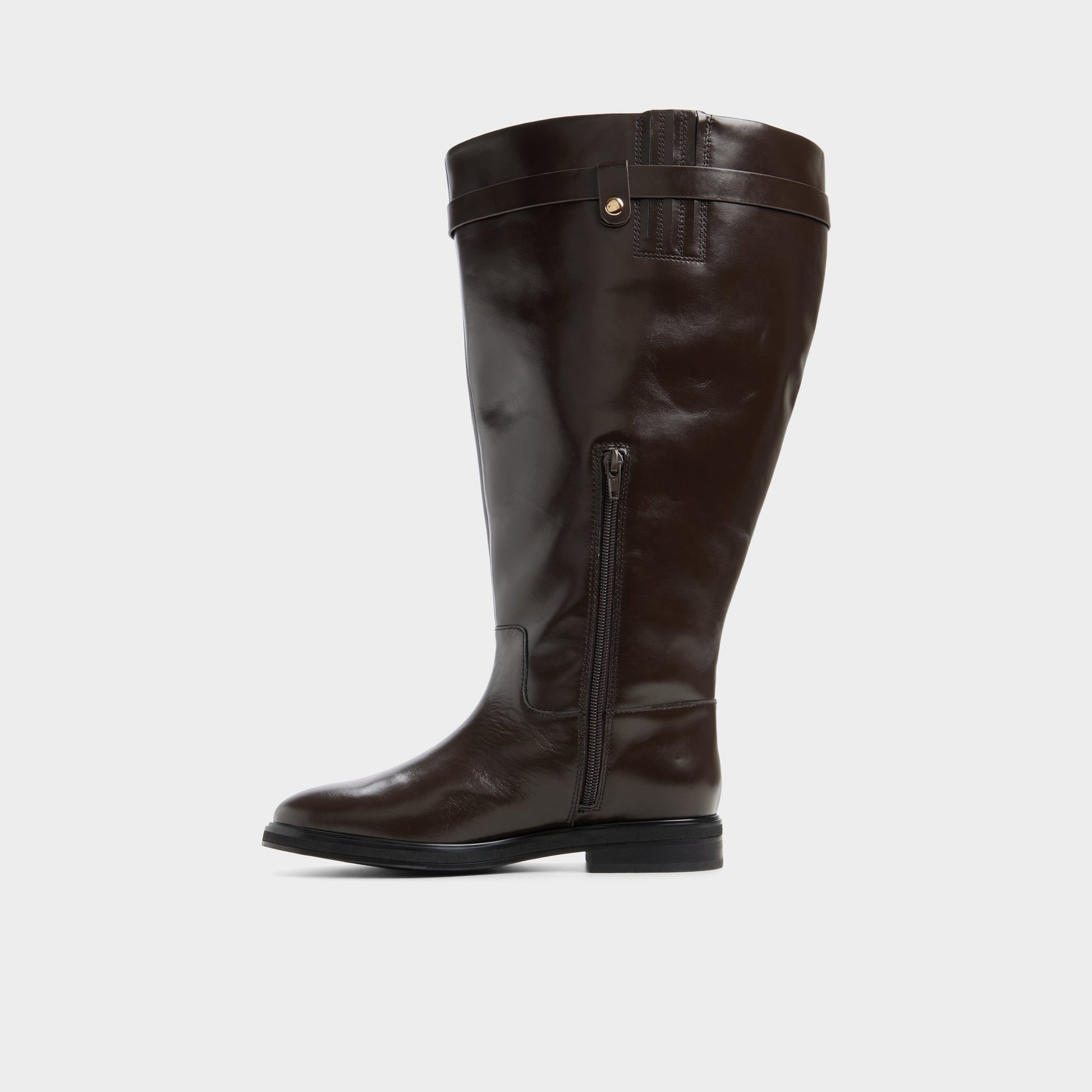 Side view of Dark brown Levie-xwc Riding boot