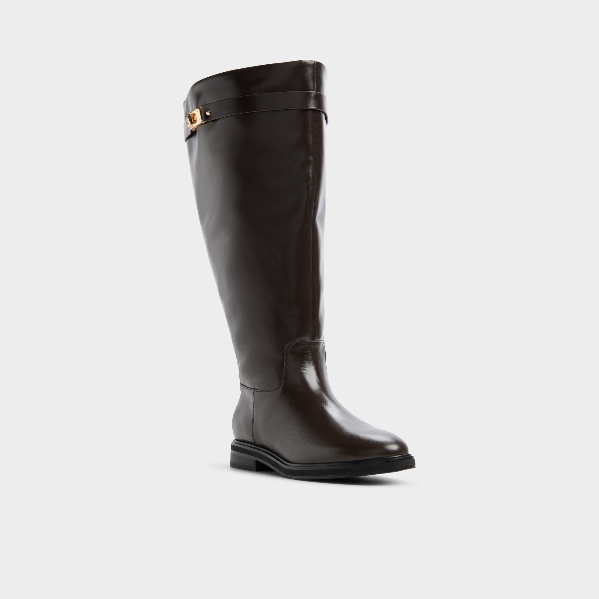 Three-quarter angle of Dark brown Levie-xwc Riding boot's front side
