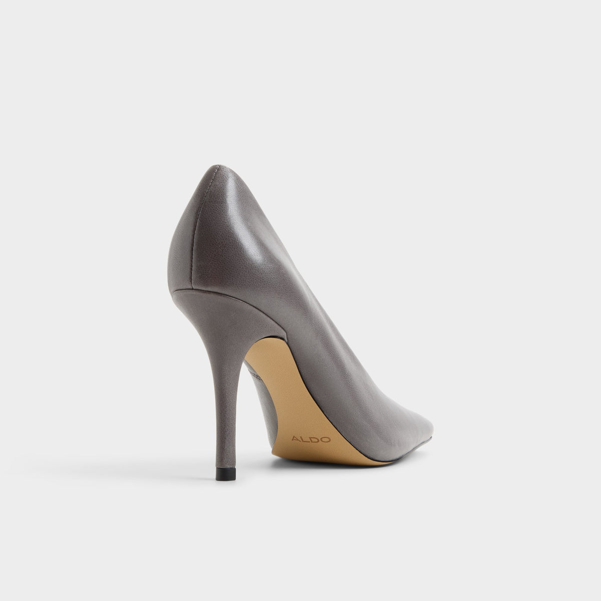 Three-quarter angle of Dark grey Velia High heel shoe's back side