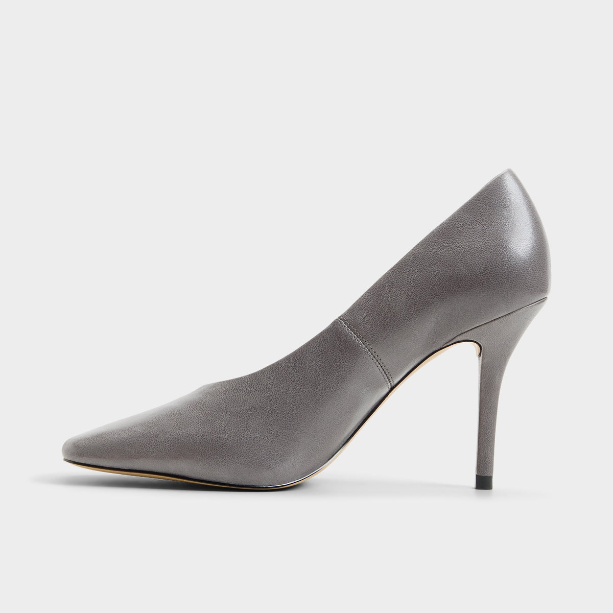 Side view of Dark grey Velia High heel shoe