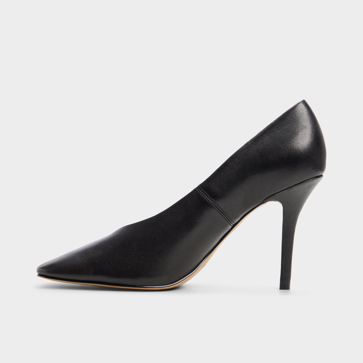 Side view of Black Velia High heel shoe