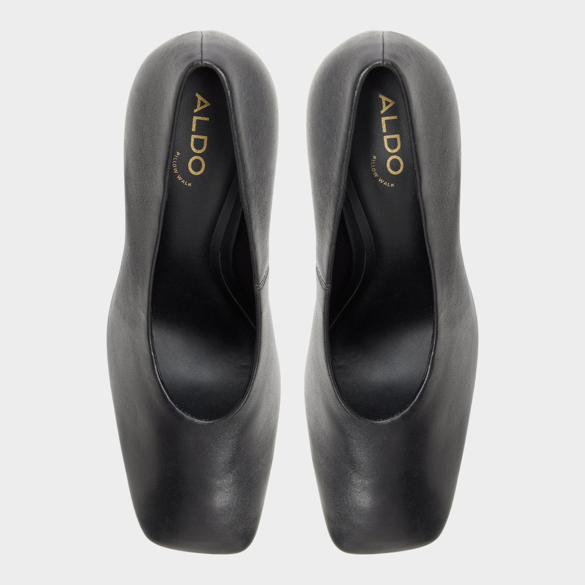 Top-down view of the Black Velia High heel shoe