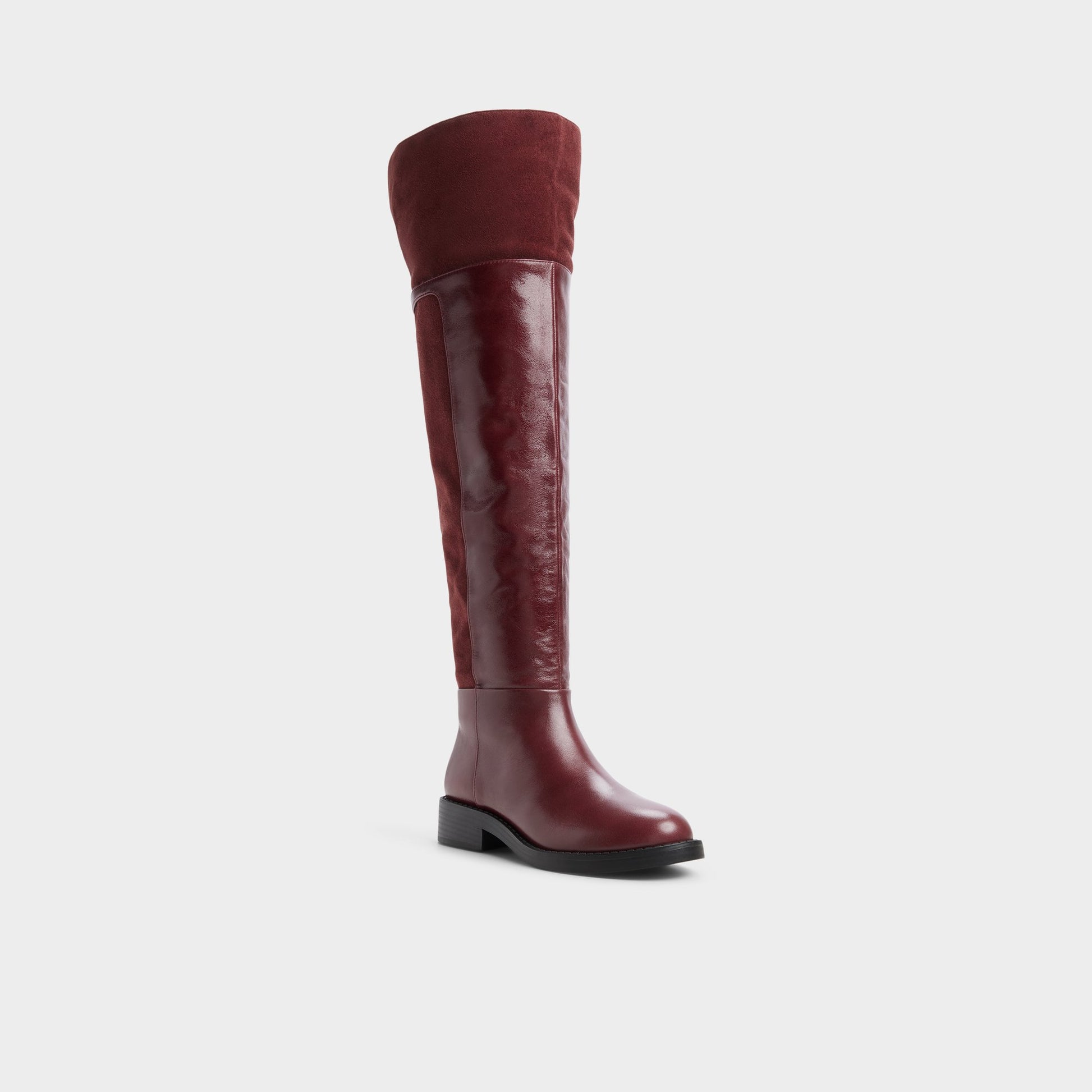 Three-quarter angle of Bordo Eleaner Knee-high boot's front side