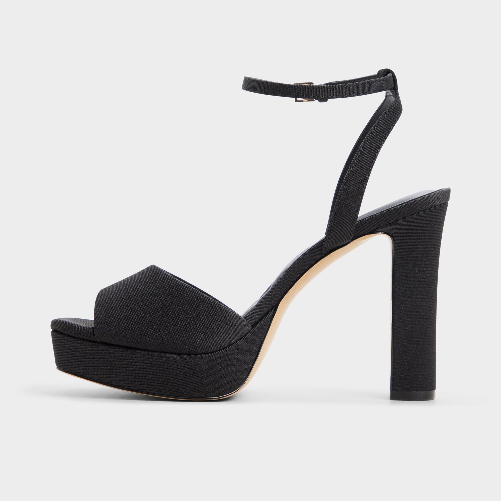 Side view of Other black Chicgleam Strappy heeled sandal