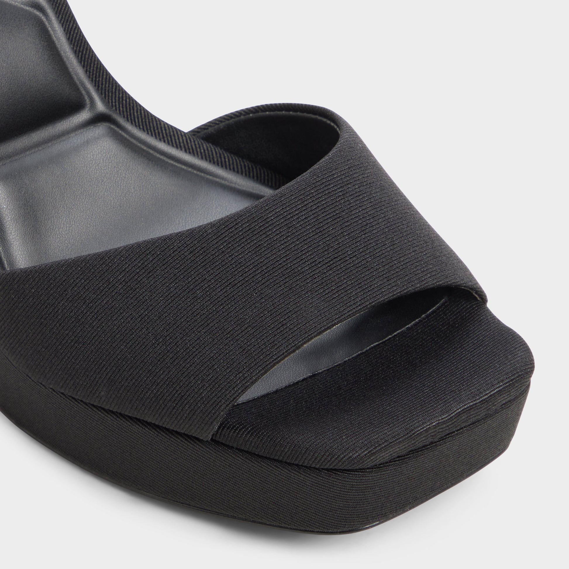 Close-up of the Other black Chicgleam Strappy heeled sandal