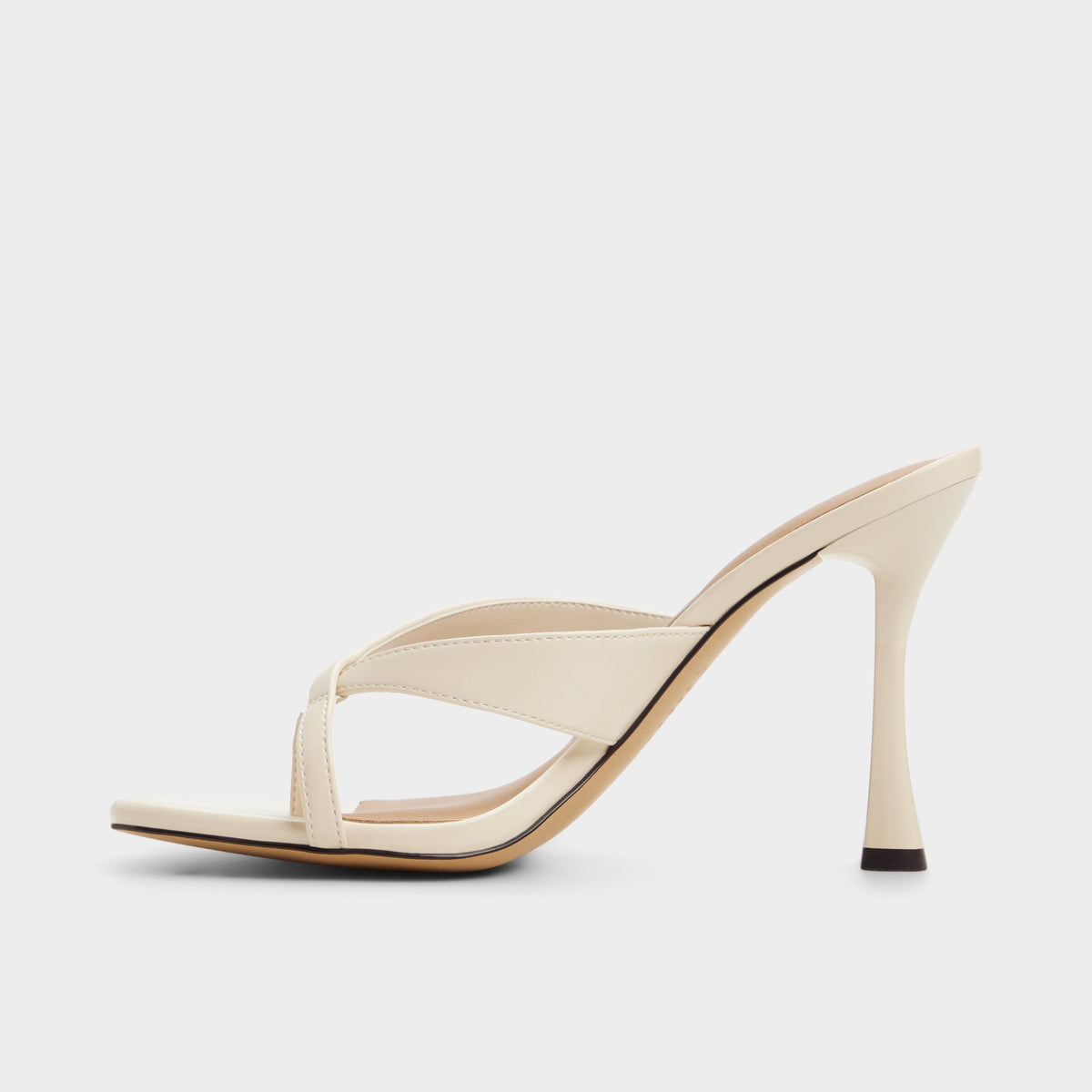 Side view of Other white Haayssie Heeled flip flop