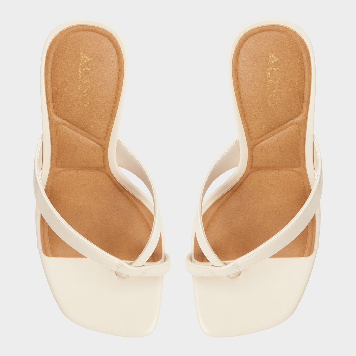 Top-down view of the Other white Haayssie Heeled flip flop