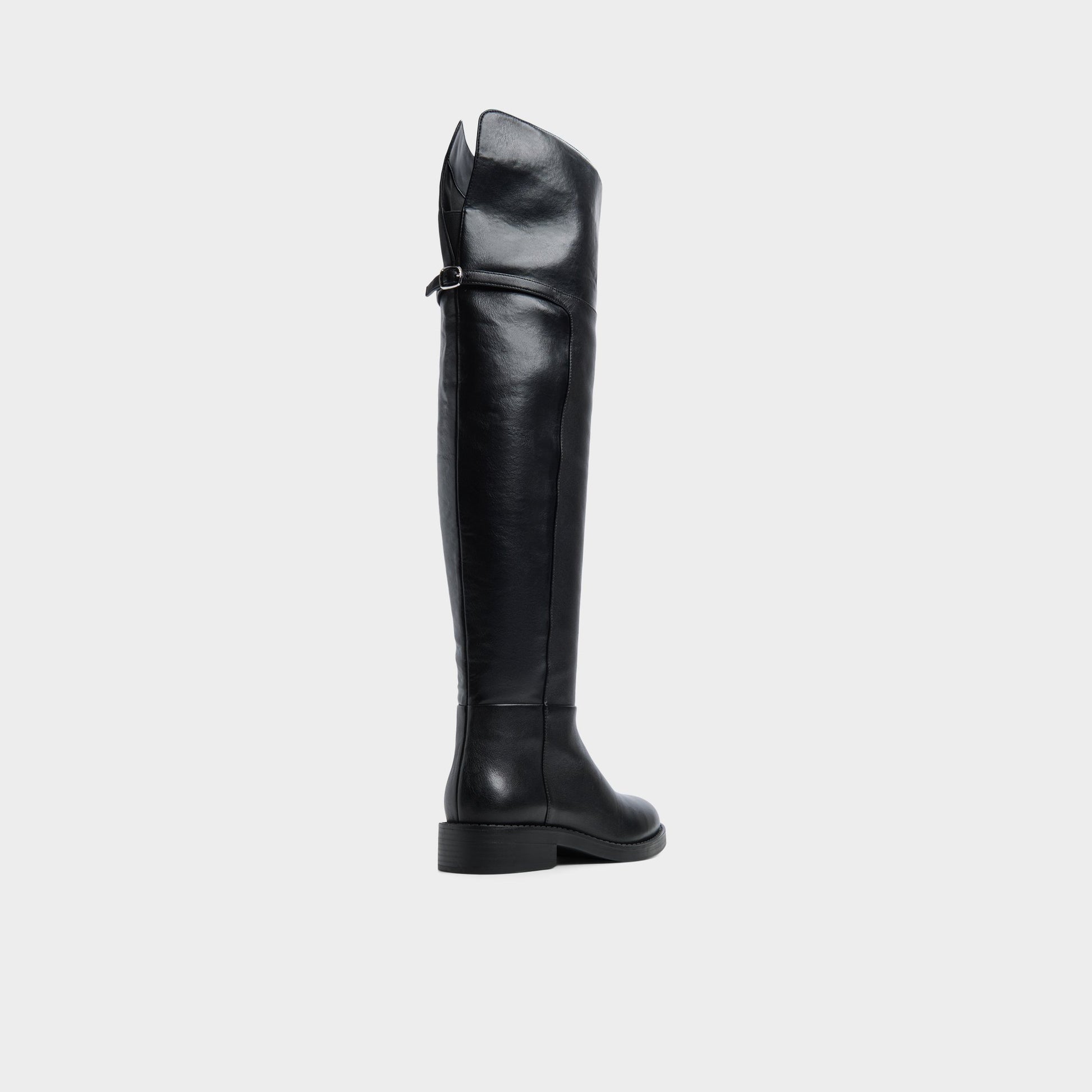 Three-quarter angle of Black Eleaner Knee-high boot's back side