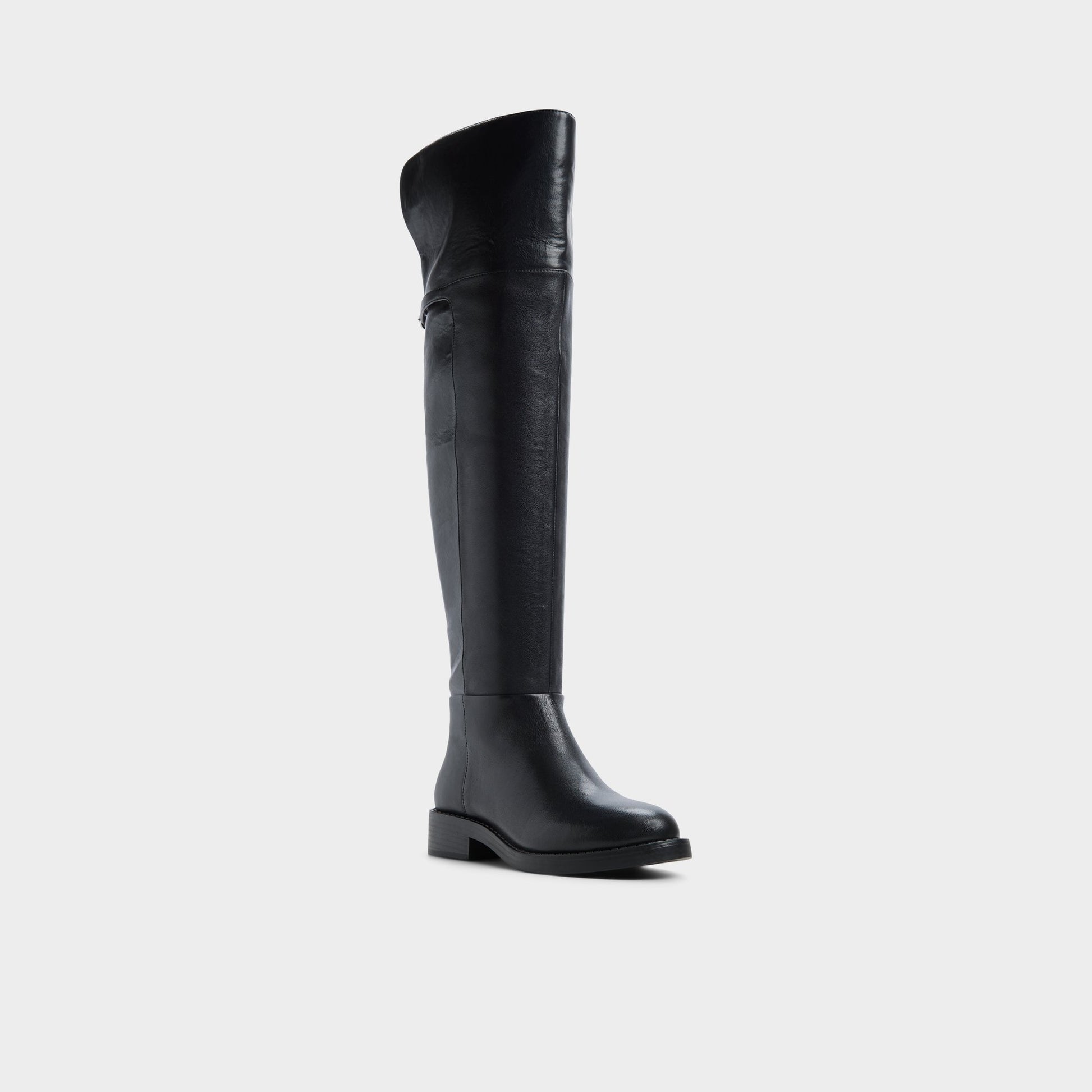 Three-quarter angle of Black Eleaner Knee-high boot's front side