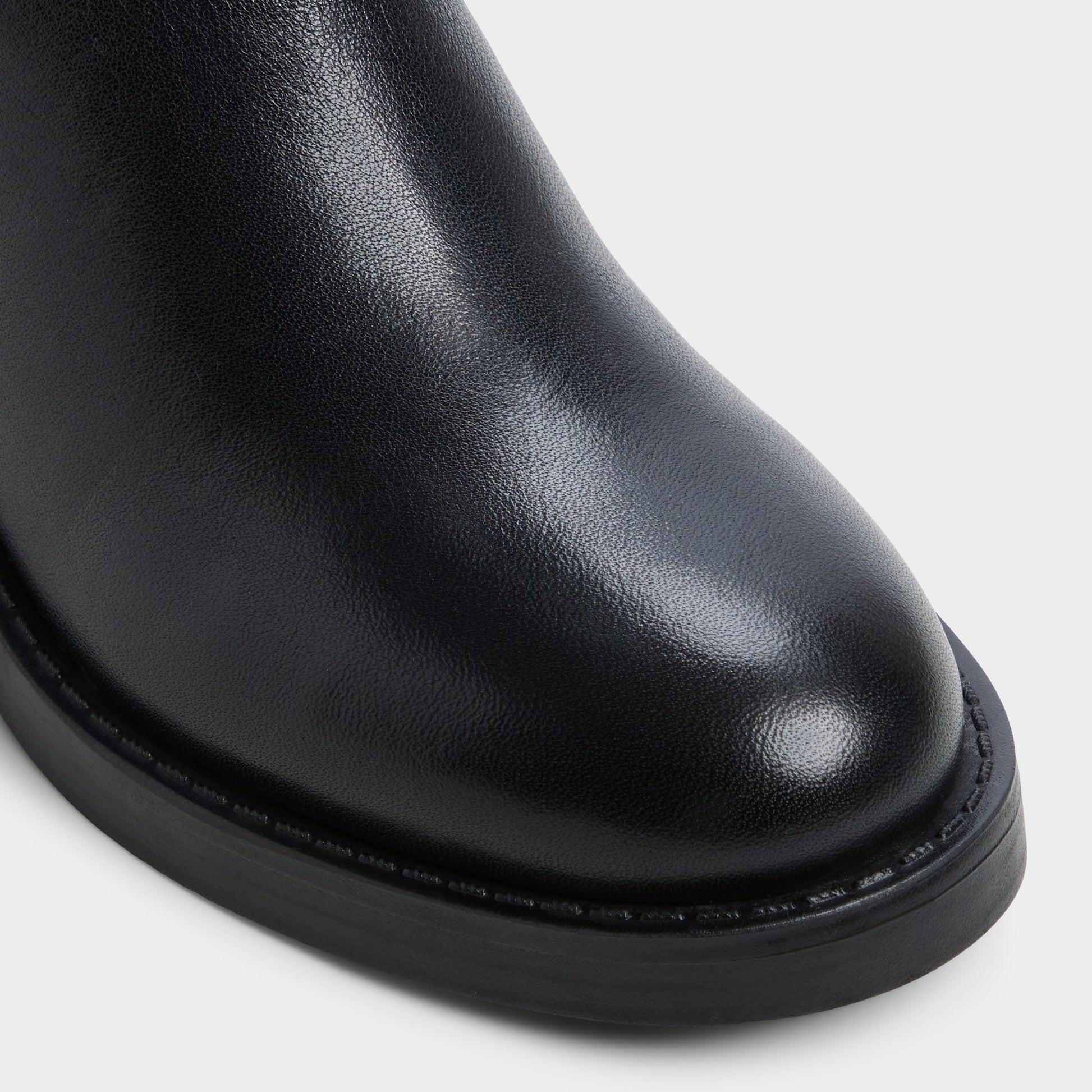 Close-up of the Black Eleaner Knee-high boot