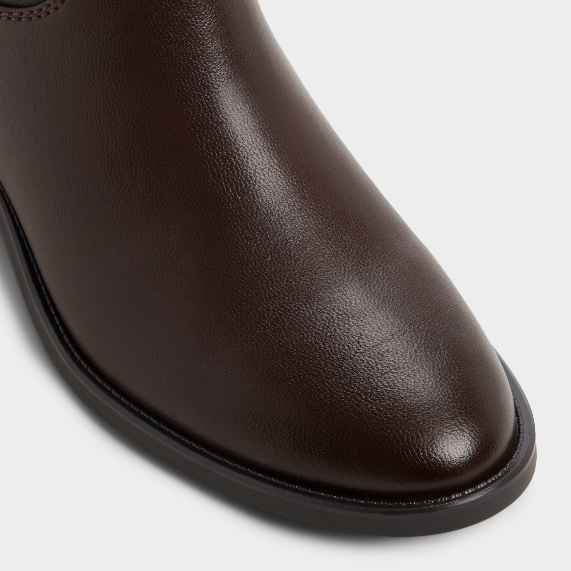 Close-up of the Dark brown Kaydienh-wc Block heel knee-high boot