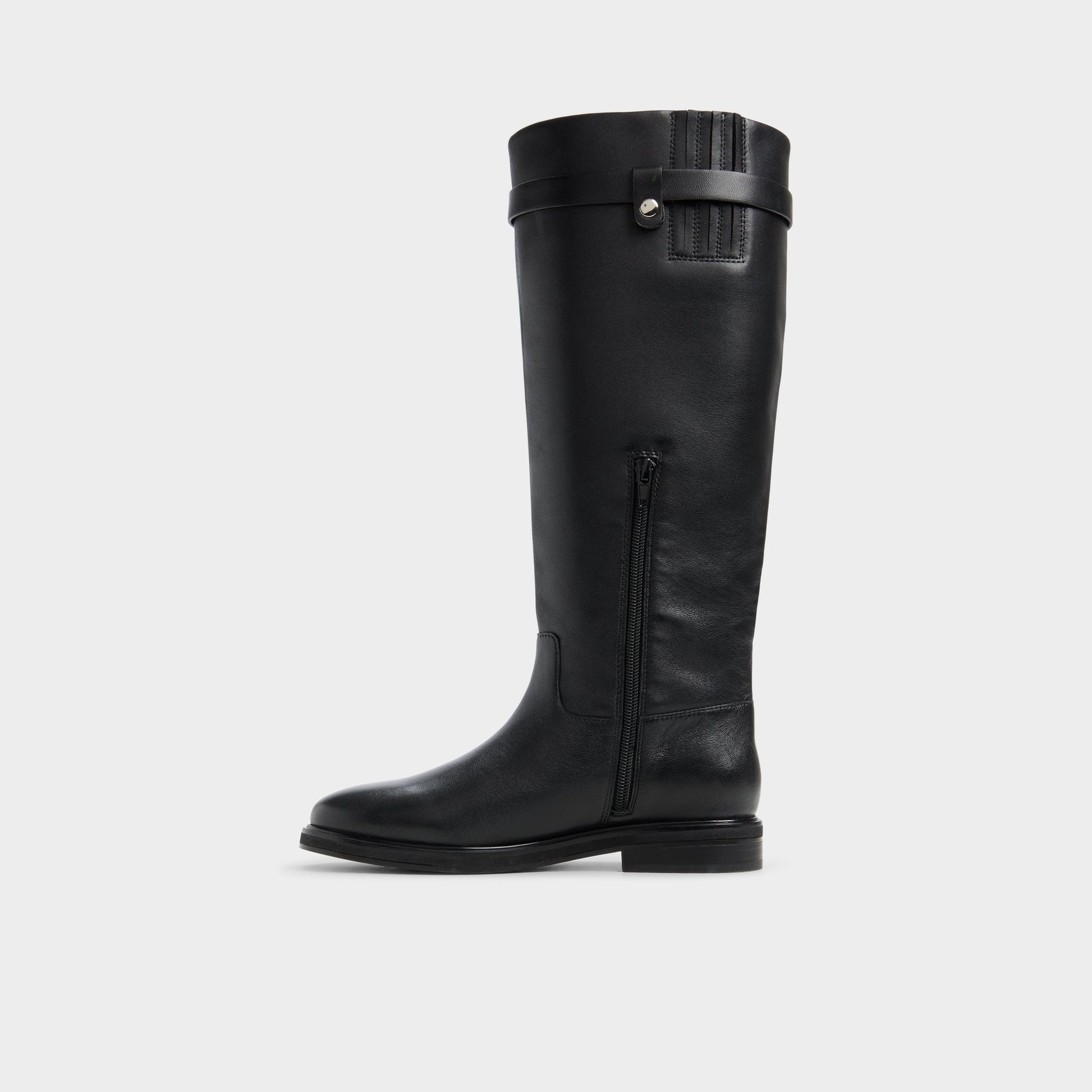 Vue latérale de Noir Levie Botte d'équitation