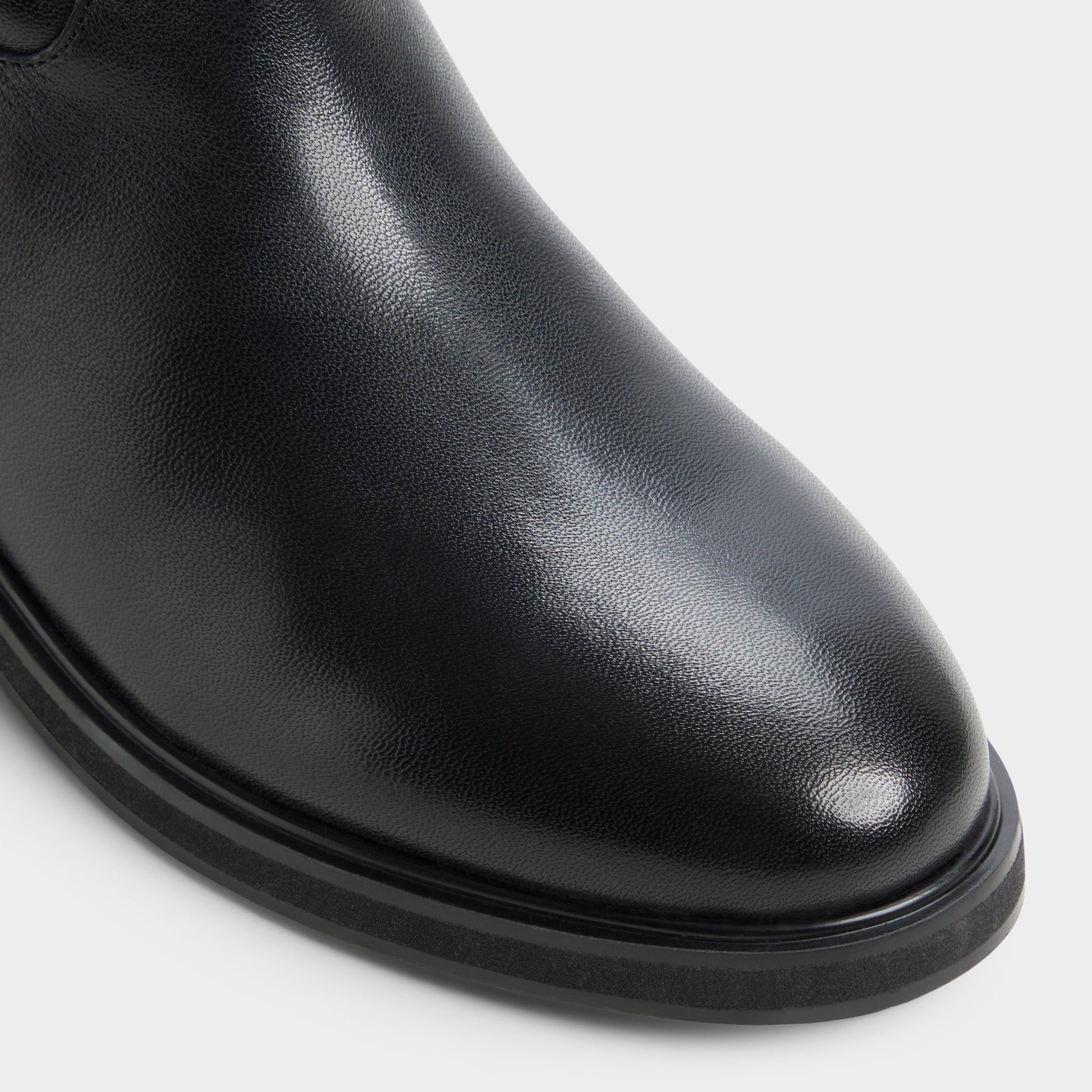 Gros plan de la Noir Levie Botte d'équitation