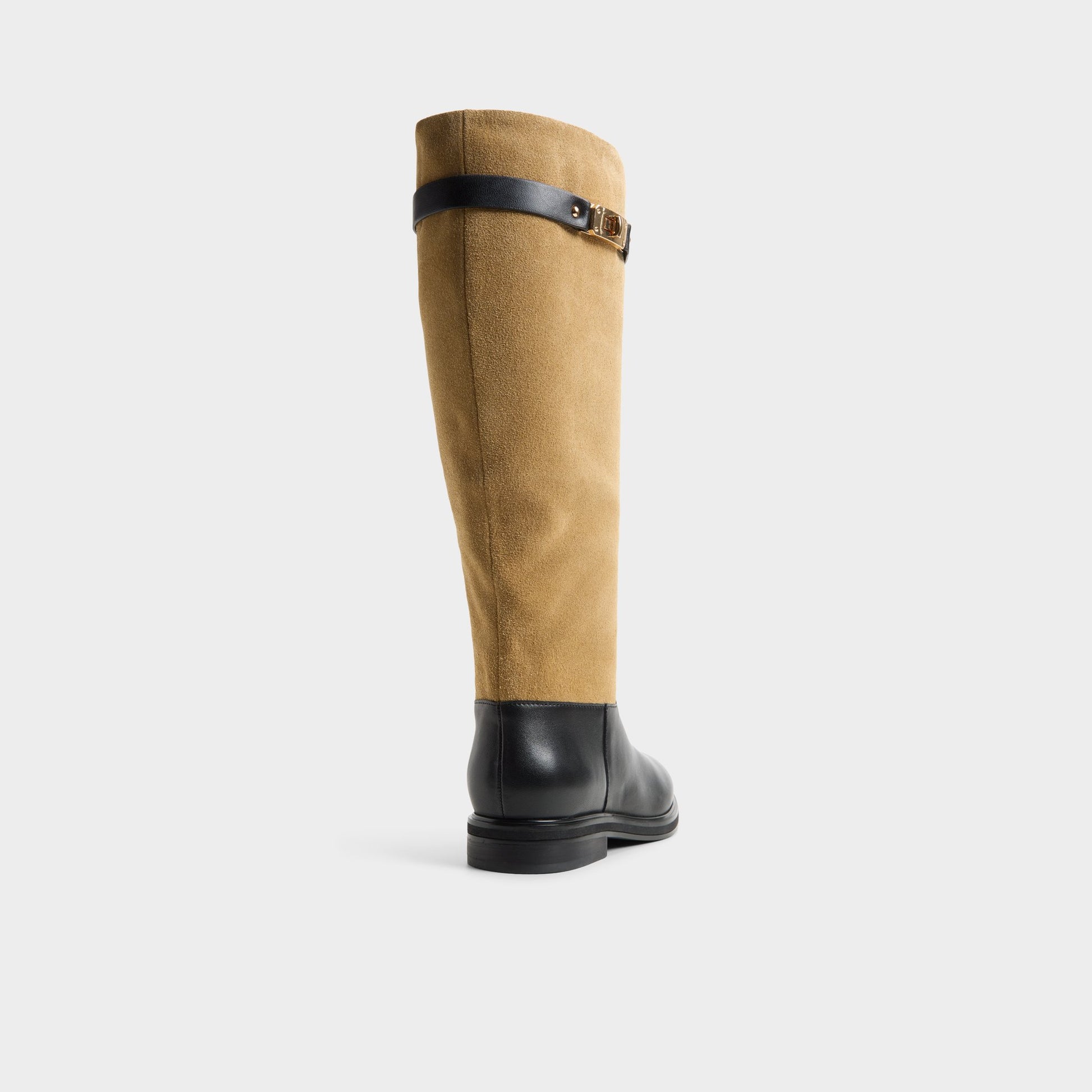 Three-quarter angle of Brown primary - multi Levie Riding boot's back side