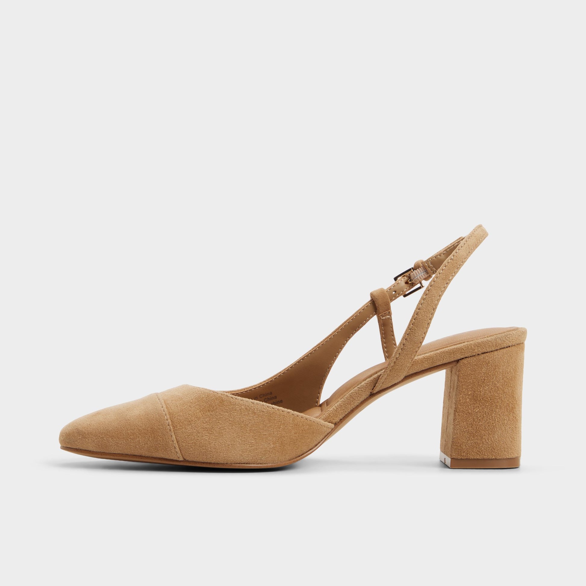 Side view of Sand Emanuelle Slingback heel