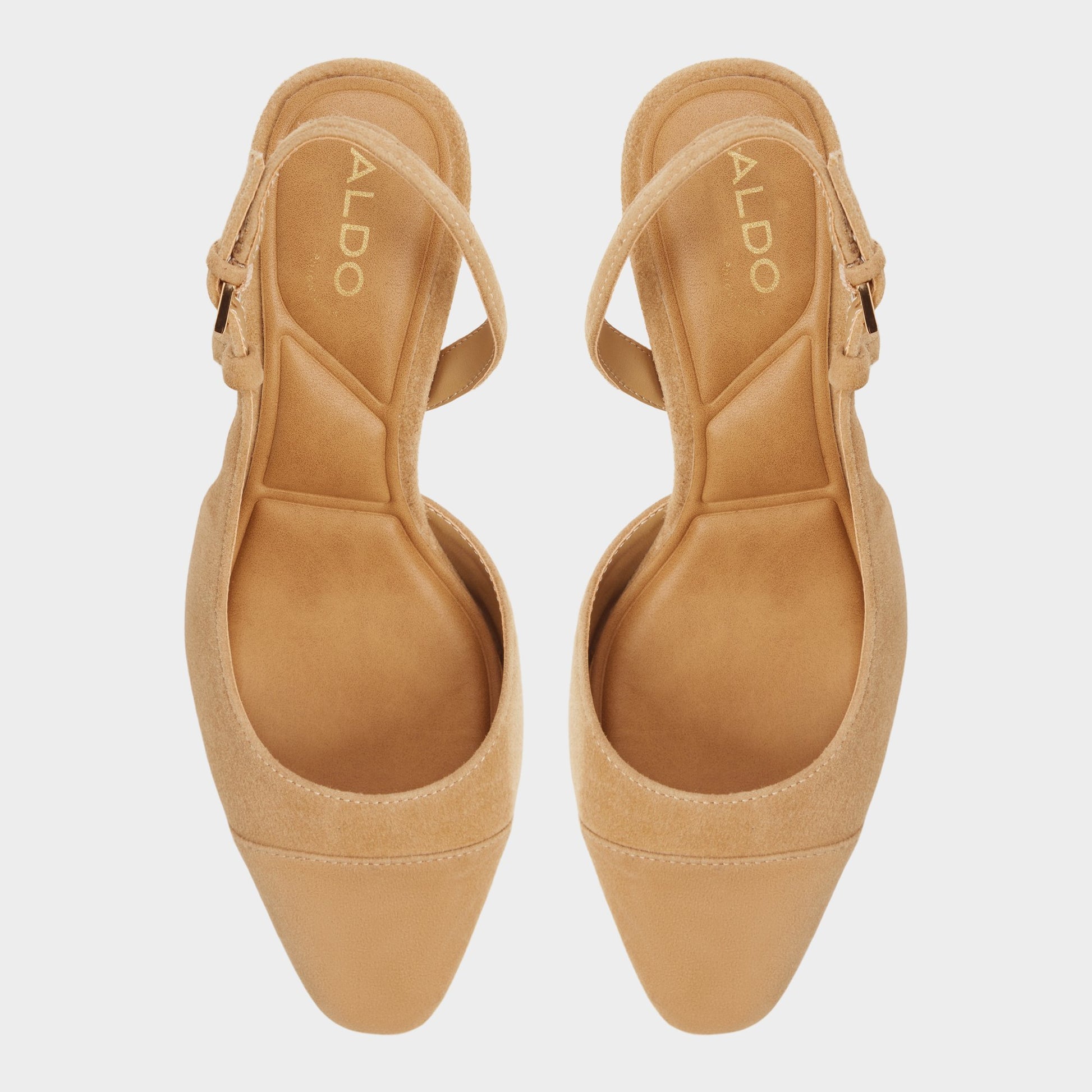 Top-down view of the Sand Emanuelle Slingback heel