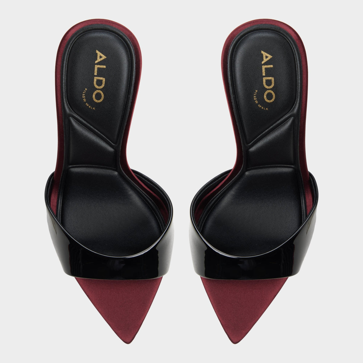 Top-down view of the Black combo Reanna Heeled mule