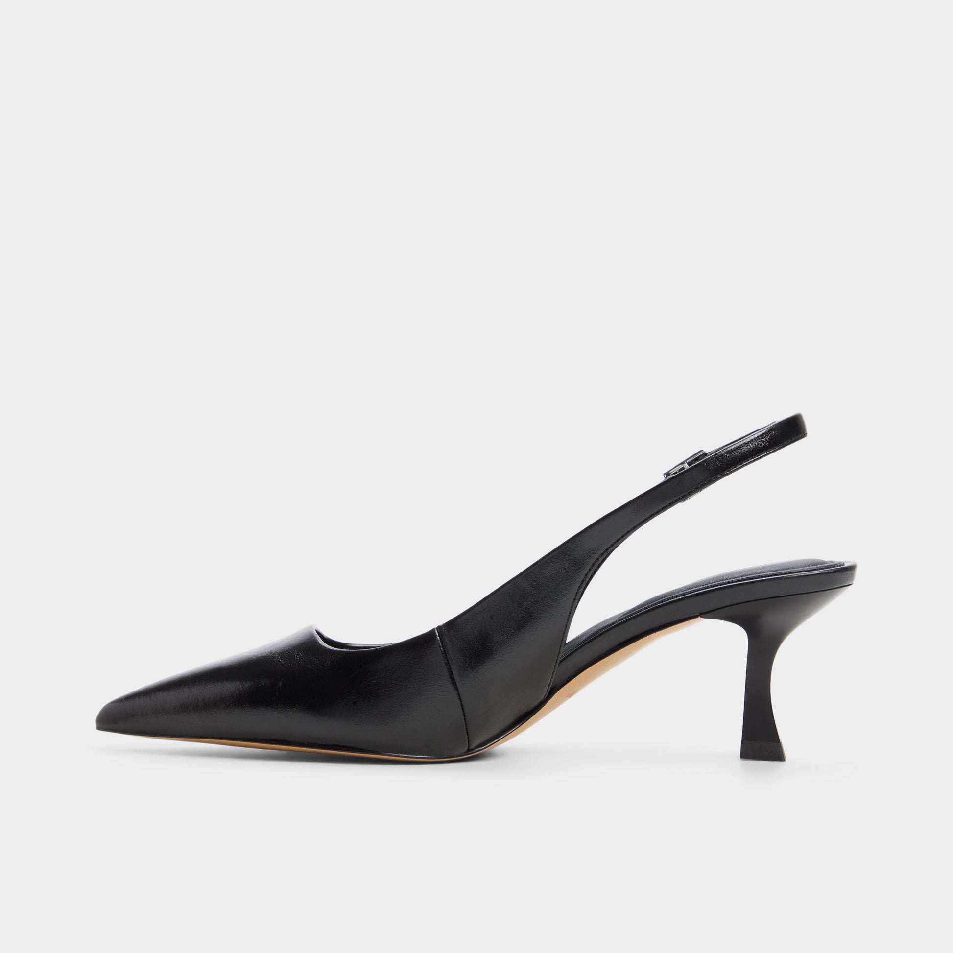 Side view of Black Kiaria Slingback high heel