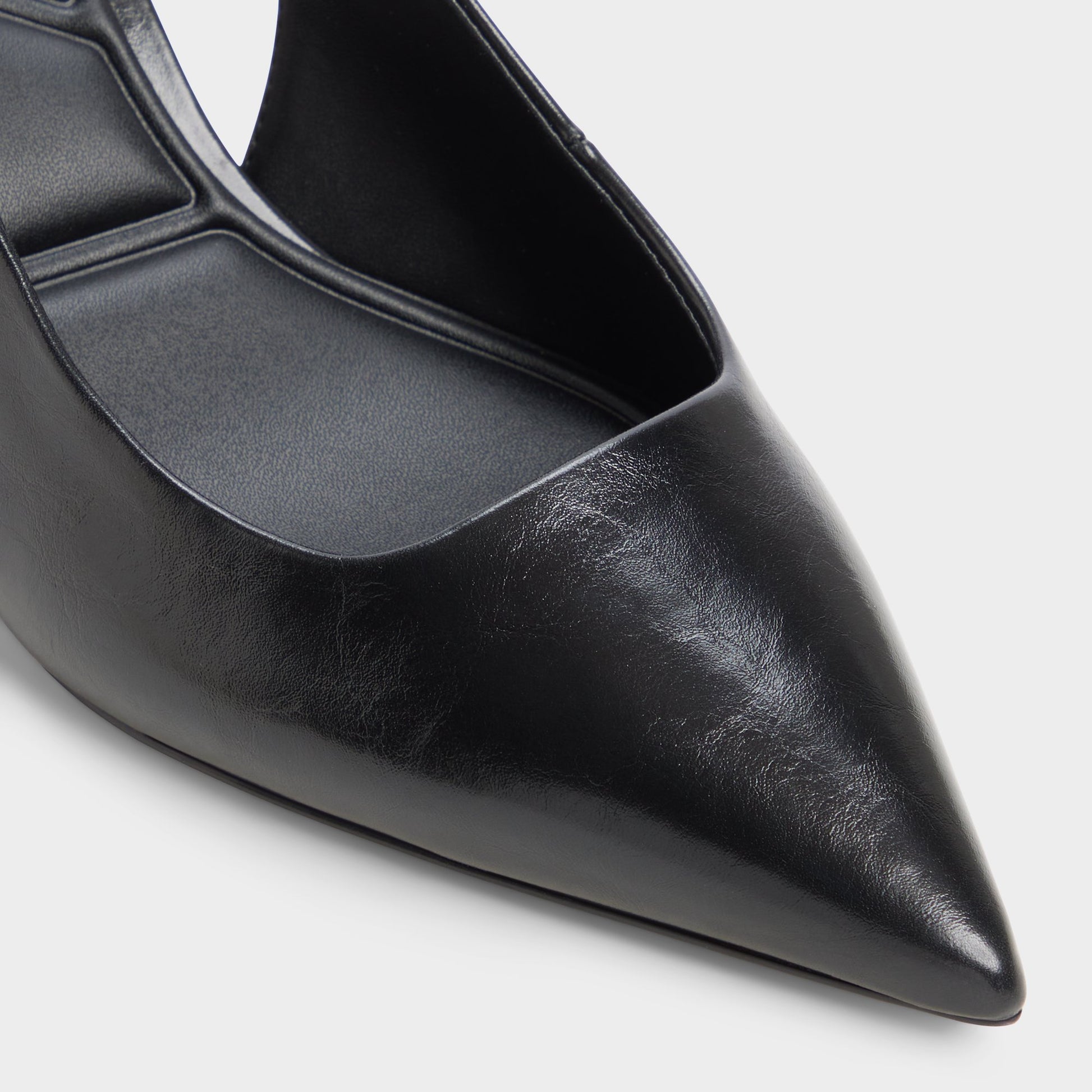 Close-up of the Black Kiaria Slingback high heel